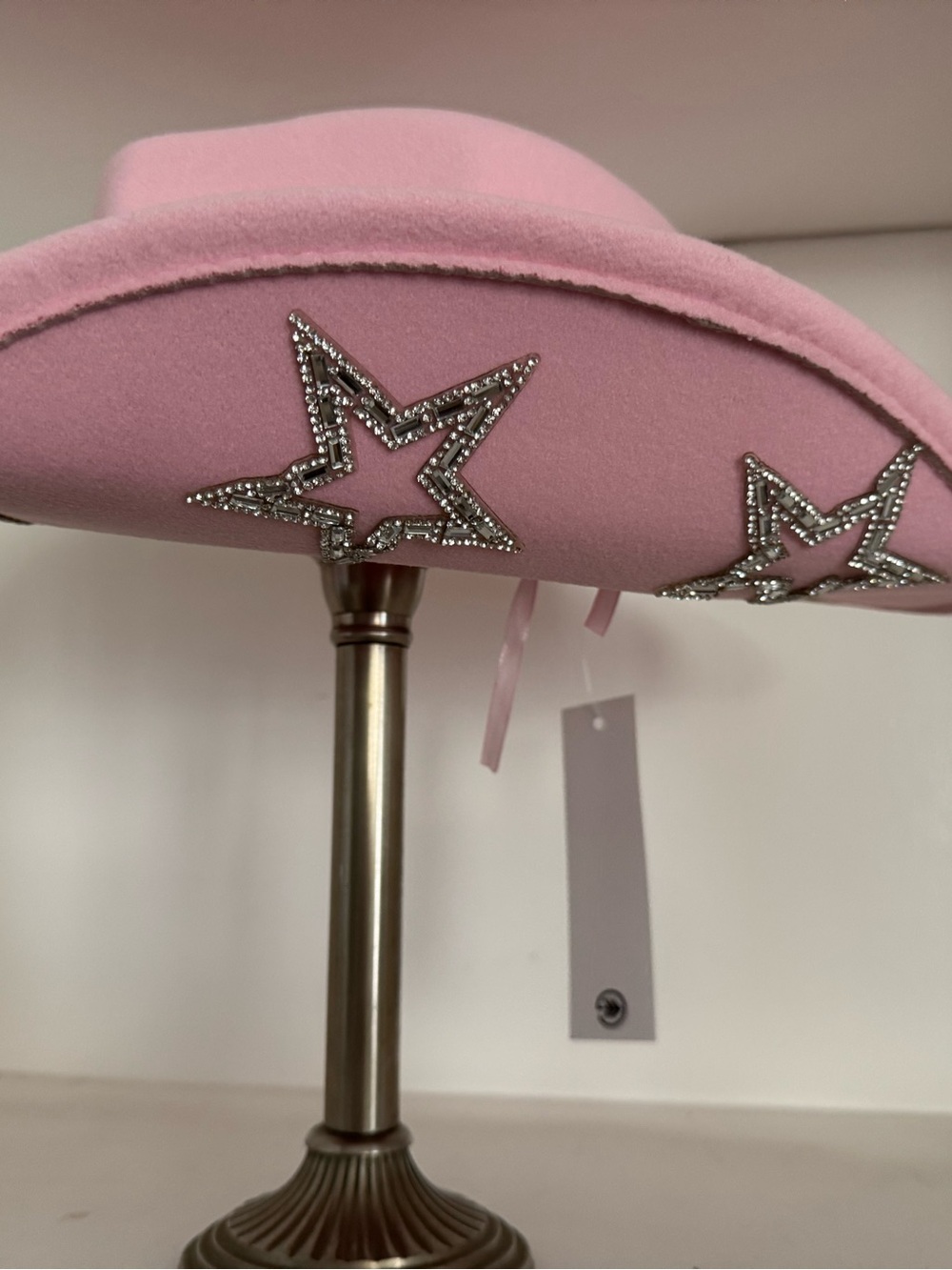NWT Baby Pink Star Rhinestone Cowgirl Hat Western Festival- Black Available